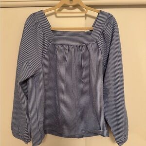 NWT J.crew Seersucker Square neck top